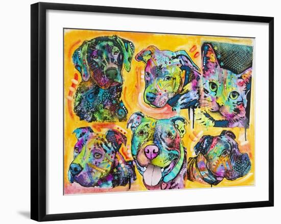 5 Dogs and a Cat-Dean Russo-Framed Giclee Print