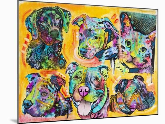 5 Dogs and a Cat-Dean Russo-Mounted Giclee Print