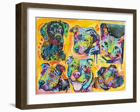 5 Dogs and a Cat-Dean Russo-Framed Giclee Print