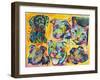 5 Dogs and a Cat-Dean Russo-Framed Giclee Print