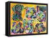 5 Dogs and a Cat-Dean Russo-Framed Stretched Canvas