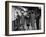 5 Models Wearing Fashionable Dress Suits at a Race Track Betting Window, at Roosevelt Raceway-Nina Leen-Framed Photographic Print