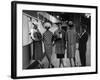 5 Models Wearing Fashionable Dress Suits at a Race Track Betting Window, at Roosevelt Raceway-Nina Leen-Framed Photographic Print