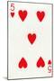 5 of Hearts from a deck of Goodall & Son Ltd. playing cards, c1940-Unknown-Mounted Giclee Print