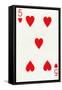 5 of Hearts from a deck of Goodall & Son Ltd. playing cards, c1940-Unknown-Framed Stretched Canvas