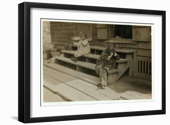 5 Year Old Olga Schubert Began Work About 5:00 A.M. Helping Her Mother in the Biloxi Canning Factor-Lewis Wickes Hine-Framed Photographic Print