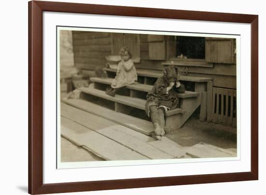 5 Year Old Olga Schubert Began Work About 5:00 A.M. Helping Her Mother in the Biloxi Canning Factor-Lewis Wickes Hine-Framed Photographic Print