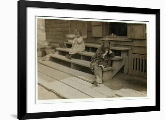 5 Year Old Olga Schubert Began Work About 5:00 A.M. Helping Her Mother in the Biloxi Canning Factor-Lewis Wickes Hine-Framed Photographic Print