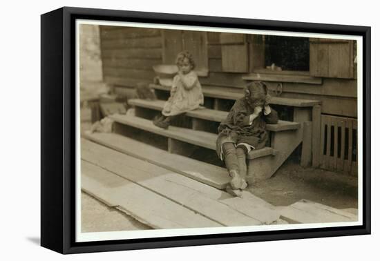 5 Year Old Olga Schubert Began Work About 5:00 A.M. Helping Her Mother in the Biloxi Canning Factor-Lewis Wickes Hine-Framed Stretched Canvas