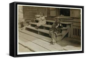 5 Year Old Olga Schubert Began Work About 5:00 A.M. Helping Her Mother in the Biloxi Canning Factor-Lewis Wickes Hine-Framed Stretched Canvas