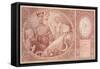 50 Crown Banknote of the Republic of Czechoslovakia, 1931-Alphonse Mucha-Framed Stretched Canvas