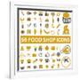 50 Food Shop Icons, Signss Set-VectorForever-Framed Art Print