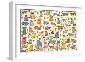 52 Cats, 2017-Sarah Battle-Framed Giclee Print
