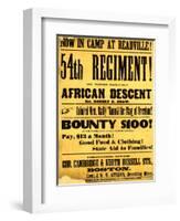 54th Regiment Recruiting Poster, 1863-Science Source-Framed Giclee Print