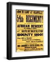 54th Regiment Recruiting Poster, 1863-Science Source-Framed Premium Giclee Print