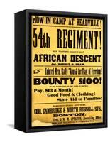54th Regiment Recruiting Poster, 1863-Science Source-Framed Stretched Canvas