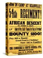 54th Regiment Recruiting Poster, 1863-Science Source-Stretched Canvas