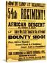 54th Regiment Recruiting Poster, 1863-Science Source-Stretched Canvas