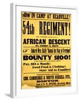 54th Regiment Recruiting Poster, 1863-Science Source-Framed Giclee Print