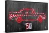 57 Chevy License Plate Art-Design Turnpike-Framed Stretched Canvas