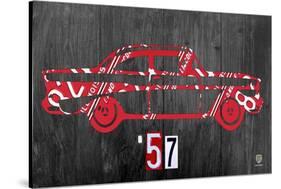 57 Chevy License Plate Art-Design Turnpike-Stretched Canvas