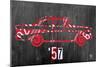 57 Chevy License Plate Art-Design Turnpike-Mounted Giclee Print