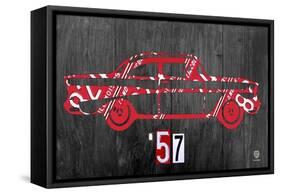 57 Chevy License Plate Art-Design Turnpike-Framed Stretched Canvas