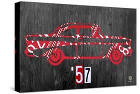 57 Chevy License Plate Art-Design Turnpike-Stretched Canvas