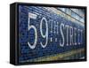 59Th Street Subway Station Sign.-Jon Hicks-Framed Stretched Canvas