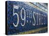 59Th Street Subway Station Sign.-Jon Hicks-Stretched Canvas