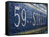 59Th Street Subway Station Sign.-Jon Hicks-Framed Stretched Canvas