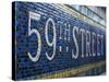 59Th Street Subway Station Sign.-Jon Hicks-Stretched Canvas