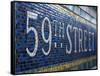 59Th Street Subway Station Sign.-Jon Hicks-Framed Stretched Canvas