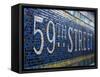 59Th Street Subway Station Sign.-Jon Hicks-Framed Stretched Canvas