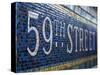 59Th Street Subway Station Sign.-Jon Hicks-Stretched Canvas