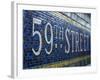 59Th Street Subway Station Sign.-Jon Hicks-Framed Photographic Print