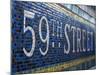 59Th Street Subway Station Sign.-Jon Hicks-Mounted Photographic Print