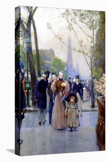 5th Avenue, Sunday, 1890-91-Childe Hassam-Stretched Canvas
