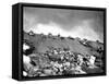 5th Division Marines Crawl Up a Slope on Red Beach No. 1 Toward Mt. Suribachi on Iwo Jima-null-Framed Stretched Canvas