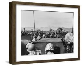 5th Division Marines Landing on Iwo Jima Photographed from an Approaching Landing Craft-null-Framed Photo