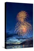 5th of July Fireworks over Whitefish Lake in Whitefish, Montana-Chuck Haney-Stretched Canvas