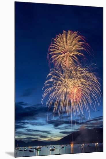 5th of July Fireworks over Whitefish Lake in Whitefish, Montana-Chuck Haney-Mounted Premium Photographic Print