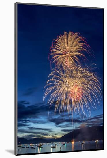 5th of July Fireworks over Whitefish Lake in Whitefish, Montana-Chuck Haney-Mounted Photographic Print