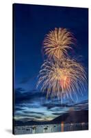 5th of July Fireworks over Whitefish Lake in Whitefish, Montana-Chuck Haney-Stretched Canvas