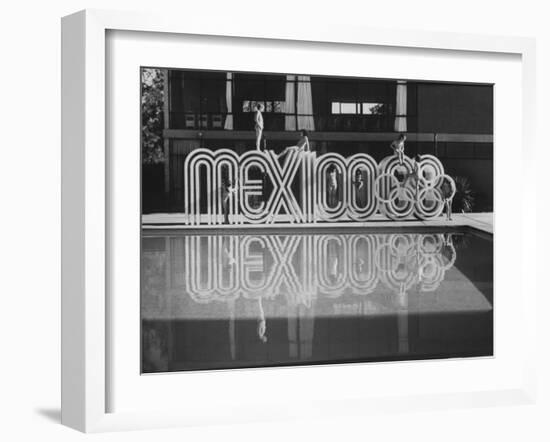 6 Foot Sign Will Stand Outside Each Arena and Stadium of 1968 Olympics, to Be Held in Mexico City-John Dominis-Framed Photographic Print