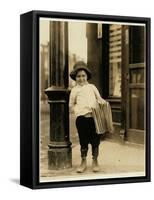 6 Year Old Newsboy-Lewis Wickes Hine-Framed Stretched Canvas
