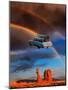 #603-spacerocket art-Mounted Giclee Print
