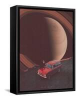 #609-spacerocket art-Framed Stretched Canvas