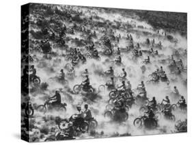 650 Motorcyclists Race Through the Mojave Desert-Bill Eppridge-Stretched Canvas