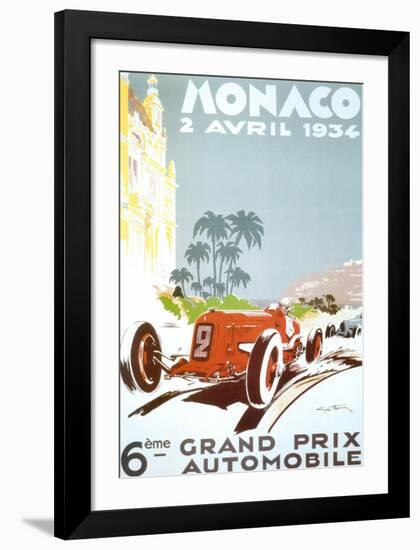 6th Grand Prix Automobile, Monaco, 1934-Geo Ham-Framed Art Print